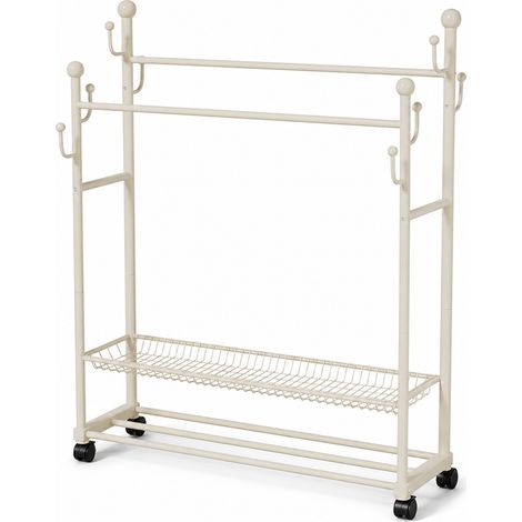 Mobile Multifunctional Cactus Coat Stand for Bedroom Living Room White 150 cm (1/5)