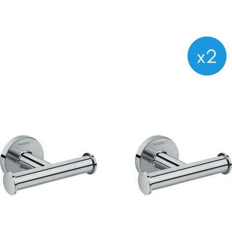 Hansgrohe Logis Universal Set aus zwei Badezimmerhaken, Chrom (41725000-DUOLOGIS)