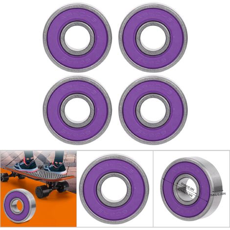 8 Roulements à Billes 608 pour Skateboard et Scooter - Kit de 8 en Violet (1/5)