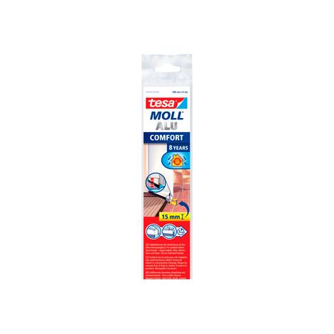 BURLETE BAJO PUERTA ALUMINI CEPILLO ADHESIVO 1 M X 40 MM INOX TESAMOLL - 05405-00102-00