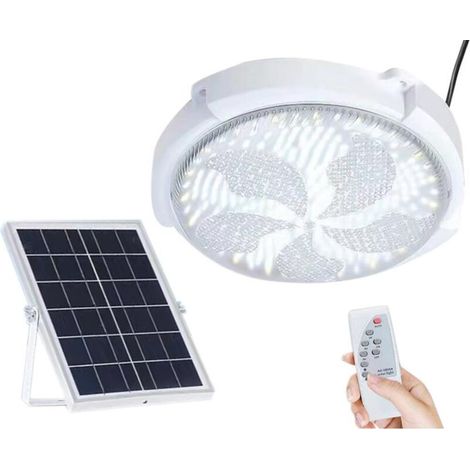 Suspension solaire avec télécommande, lampe de plafond pour intérieur/extérieur, grange, abri de jardin, gazebo, garage (1/5)