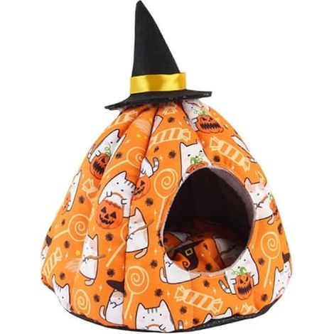 Nid citrouille d'Halloween 2025, maisonnette, accessoires pour animaux, lit douillet, tente (1/5)