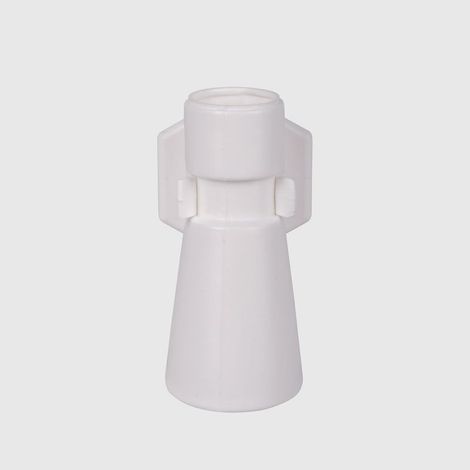 Vase pour Cimetière avec Support Adhésif - Petit Porte-Fleurs en Plastique Blanc 8,5 x 4 cm pour Tombes et Monuments Funéraires (1/3)