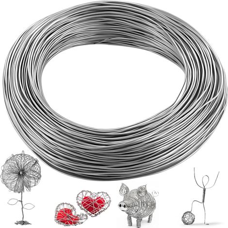 Fil d'artisanat en Aluminium 0.8mm X 100m,pour Sculpture,Mise en Forme (1/5)