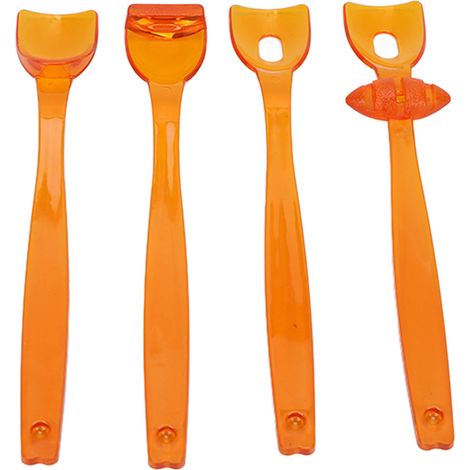 4 appareils portables d'entraînement des muscles de la langue et des lèvres, outil de récupération pour la dysarthrie (orange) (1/5)