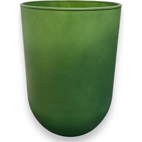 Vaso rotondo "Opak Bombato" con bordo svasato, ideale per fiori, Ø 14 x h 20 cm