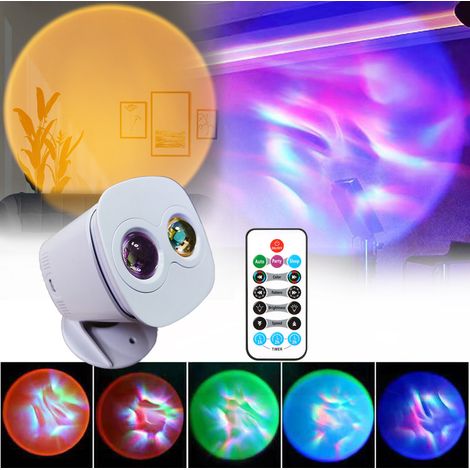 Projecteur d'aurores boréales à anode de coucher de soleil, programmable, avec télécommande, adapté à la décoration de vacances, lumière multicolore (1/5)