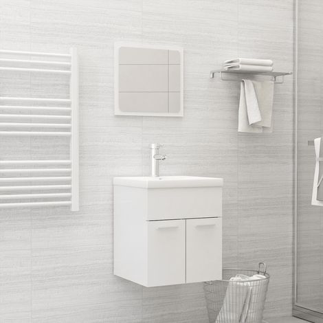 FIMEI Ensemble de meubles de salle de bain Blanc brillant Aggloméré (1/5)