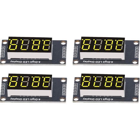 4 Sätze digitaler Röhrenanzeigemodule, LED, 4-stellig, 7-Segment, 0,36 Zoll TM1637 Treiberchip, gelb MRA110C (1/5)