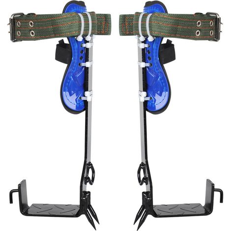 2 Paires Crampons d'escalade, hauteur réglable, acier inoxydable, semelles antidérapantes, pour arbres et travaux en hauteur (1/5)