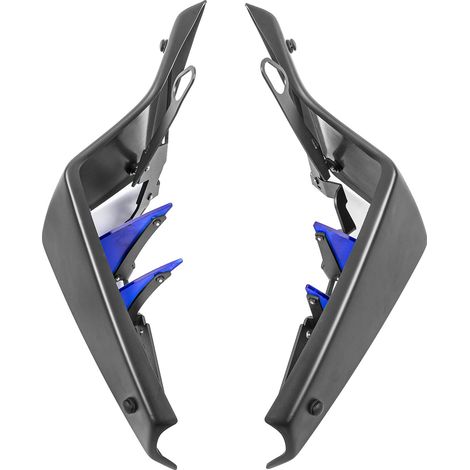 Spoilers laterales para motocicleta, diseño aerodinámico, fácil instalación, color negro mate-azul. (1/2)