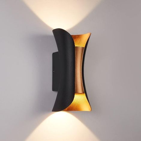 Lámpara de pared LED moderna para exteriores, resistente al agua, 10 W, Blanco cálido 3000 K, IP65, para patios, entradas, jardines y caminos (1/5)