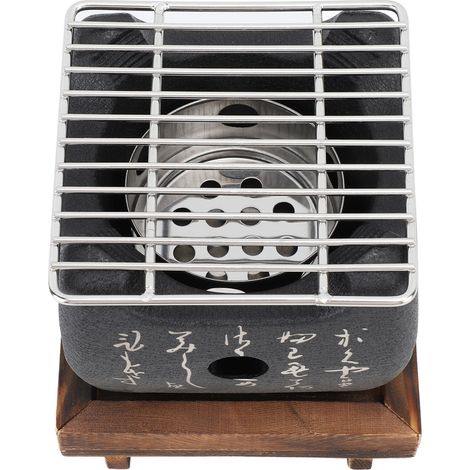 Réchaud à charbon de bois multifonctionnel à chauffage rapide, mini barbecue portable pour grillades familiales, petit format carré 12 x 12 x 11 cm (4,7 x 4,7 x 4,3 pouces). (1/5)
