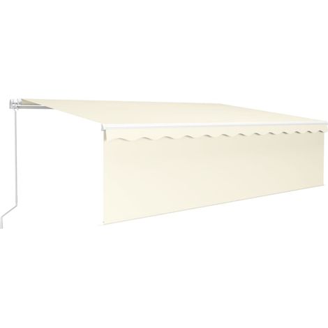 Maison Exclusive - Tenda Sole Retrattile Manuale Parasole LED 5x3 m Crema (1/5)