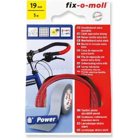 FIX-0-MOLL - 5mt x 19mm - NASTRO ADESIVOTELATO EXTRA FORTE PER RIPARAZIONI - COLORE ROSSO