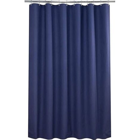 Petit Rideau de Douche d'Angle 36x72 Pouces (91x183cm) - Bleu Marine Demi-Taille - Tissu Étroit pour Décoration Salle de Bain - avec Crochets