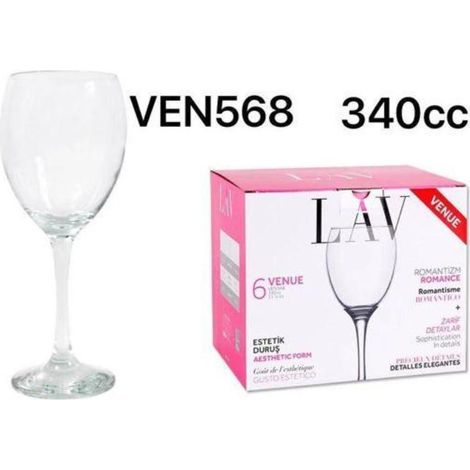 34 cls copa vino agua venue lav similar copa princesa - caja 6 unidades