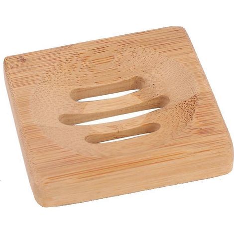 Boîte à savon en bois, porte-savon en bambou, plateau à savon, boîte en bambou hygiénique et anti-moisissure (carrée) (1/5)