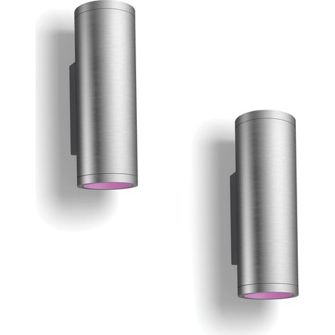 Philips Hue Appear Aplique de pared exterior Up & Down (Acero Inoxidable) - 2 unidades Luz blanca y de color - White and Color Ambiance (1/5)
