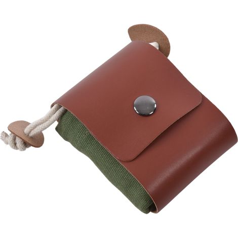 Sac banane vert kaki en cuir synthétique PU et tissu, poche utilitaire externe, sac de ramassage pour randonnée, récolte de fruits champêtre (1/5)