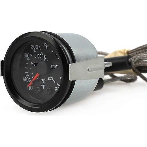 Manomètre de température d'eau VDO 52 mm, double échelle, affichage 40-130 °C / 110-265 °F, 12 V, diamètre 52 mm avec sonde. (1/5)