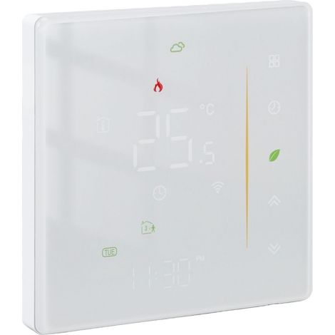 Intelligenter Thermostat für Zuhause, programmierbar per App und Sprachsteuerung, Temperaturregler für elektrische Fußbodenheizung, ZigBee-fähig, 95–240 V Wechselstrom, Weiß (1/5)