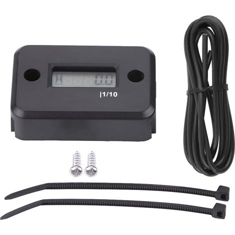 Compteur horaire numérique pour moteur à essence Racing Moto ATV Tondeuse Noir (1/5)