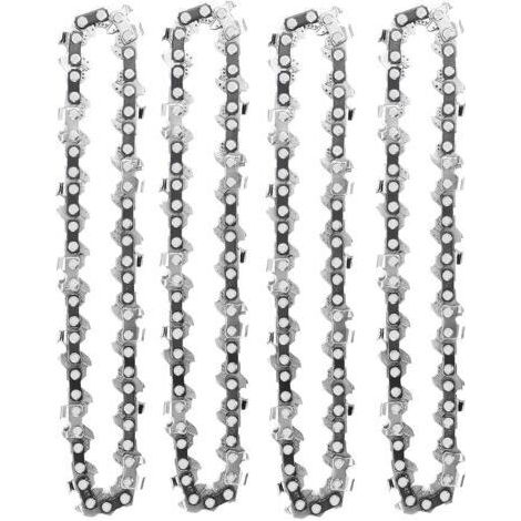 Lot de 4 chaînes de tronçonneuse 4 pouces – 28 maillons d'entraînement – Pour coupe précise et efficace – Compatible mini tronçonneuses (1/5)