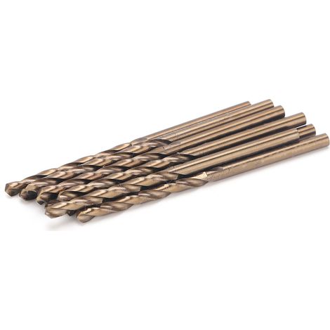 Jeu de 10 forets hélicoïdaux en acier rapide à queue droite pour le poinçonnage manuel, 3,5 mm (1/5)