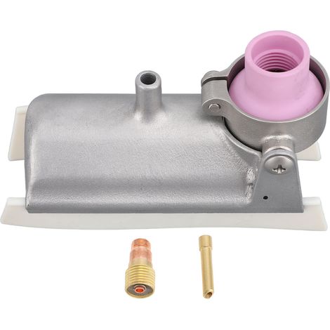 Protector de soldadura TIG de ángulo recto de 90° con mandril en cuña de 3,175 mm (1/8 de pulgada) y cuerpo de lente de gas. (1/5)