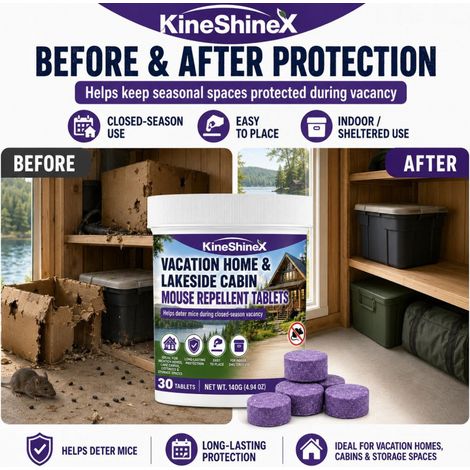 KineShineX Resort Lakeside Cabin Rat Repellent Tablets 30 tablets 140g (for closed storage areas) (1/5)