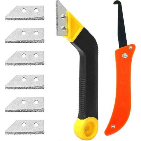 Grattoir à Joints, Lot de 8 Grattoirs Joints Carrelage avec, Grattoir Rasoir Nettoyage pour Carrelage, Grattoir a Dejointer Carrelage (1/4)