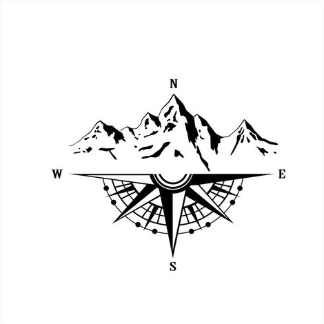 Autocollants boussole de montagne, autocollants pour capot, carrosserie et portières de voiture, autocollants imperméables en vinyle pour camions, SUV et véhicules tout-terrain (1/5)