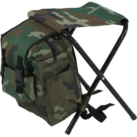 2 en 1 Backpack Chaises Pliantes de Pêche, Chaise Pliante Camping Sac à Dos Imperméable Charge maximale de 90 kg pour la Pêche Camping Pique-Nique Barbecue 34 x 29 x 29cm (1/5)
