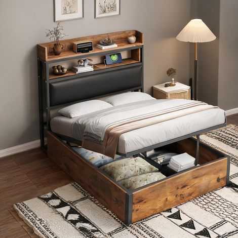 Tête de lit en métal & bois bois tissu 218,5 x 97,5 x 112 cm (1/5)