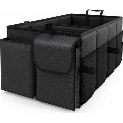 Organisateur de coffre voiture – 46 L – Pliable – Compartiments – Noir – Rangement (1/5)