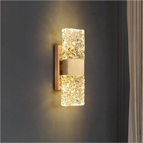 Wandleuchte mit Wasserwellen Lichteffekt Luxuriöse, moderne LED Wandleuchte Rechteckiges Glas & Metall Für Wohnzimmer, Schlafzimmer & Büro Stimmu (1/5)