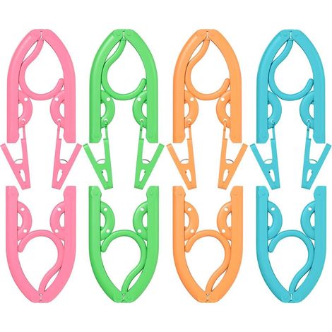 Faltbare Reisekleiderbügel – 4 Standard- und 4 Clip-Kleiderbügel – kompakter, leichter und platzsparender Wäscheständer für unterwegs (1/5)