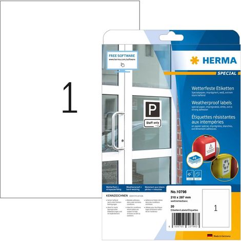 Etiquetas adhesivas blancas mate Herma resistentes a la intemperie (1/2)
