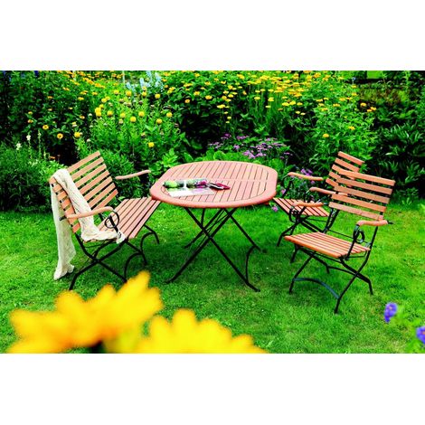 Schlossgarten Set 4tlg 2 Sessel Bank Tisch 140x90cm