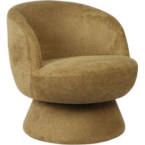 Fauteuil rond pivotant tissu vert Casita LADOGA