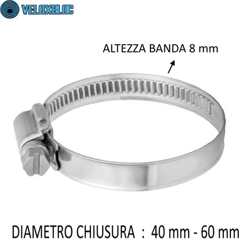 FASCETTA BANDA PERFORATA DA 8 MM . DIAMETRO 40-60