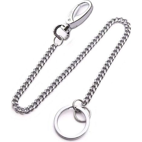 Chaîne en acier inoxydable de 25 cm pour accrocher des clés ou un portefeuille sur un pantalon