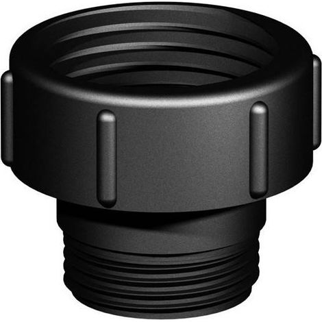 Raccord femelle S75x6 – Sortie filetée mâle S60x6 – Pour cuves de récupération d'eau – Polyéthylène durable – CPP (1/2)