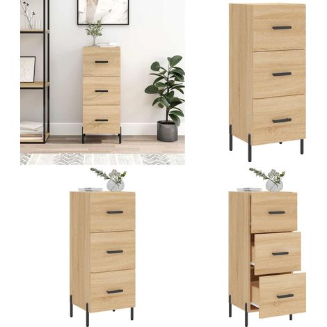 Sideboard Sonoma-Eiche 34,5x34x90 cm Holzwerkstoff - Schreibtisch - Wohnzimmermöbel - Sideboard - Regal - Eichefarben - Home & Living (1/5)