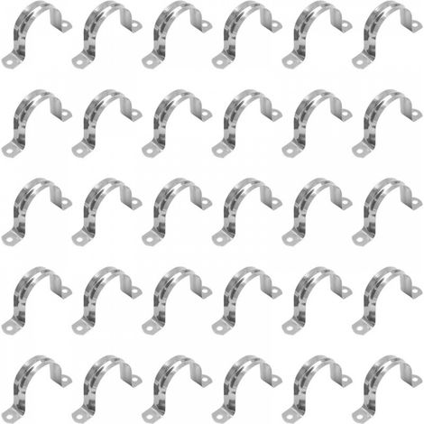 Collier de serrage en U en acier inoxydable, collier de serrage demi-rond pour tuyau d'air/eau, raccords pour tuyaux d'eau - 50 mm (1/5)