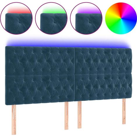 Maison Exclusive - Cabecero con luces LED terciopelo azul oscuro (1/5)