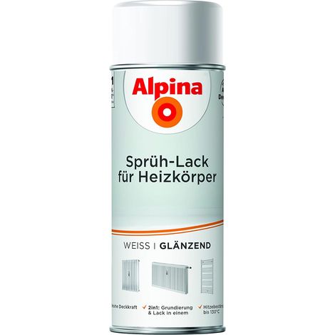 Alpina Sprühlack für Heizkörper 400 ml weiss glänzend Heizkörperlack (1/4)