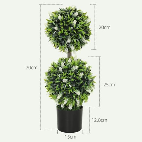 Set de 2 plantes artificielles résistantes aux UV en pot, 70 cm, pour salon et jardin (1/5)