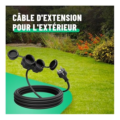Power Extension Cable, Euro Plug to Euro Plug, Euro Power Cable for Home Appliances, Black